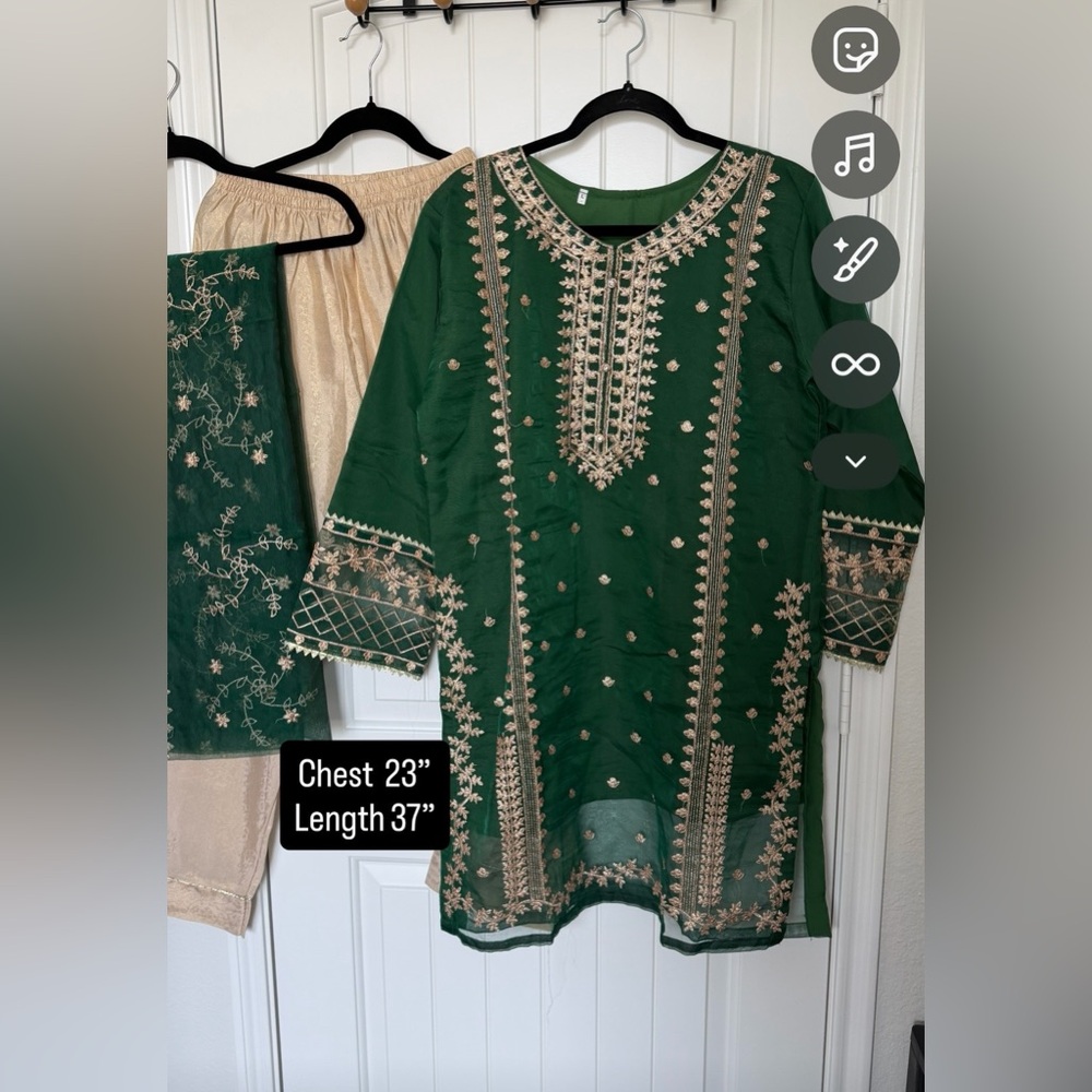 Green Embroidered Tunic